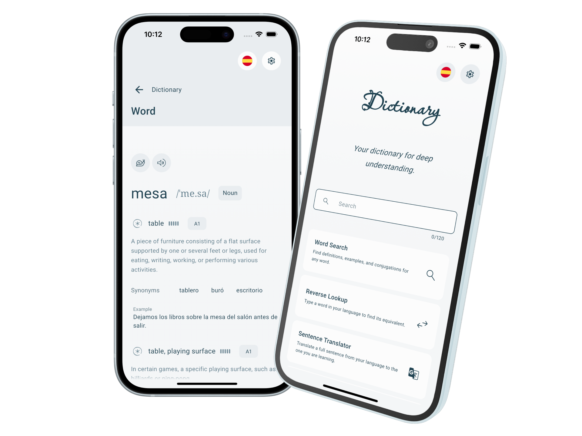 Lexemica Dictionary app interface showing antique identification